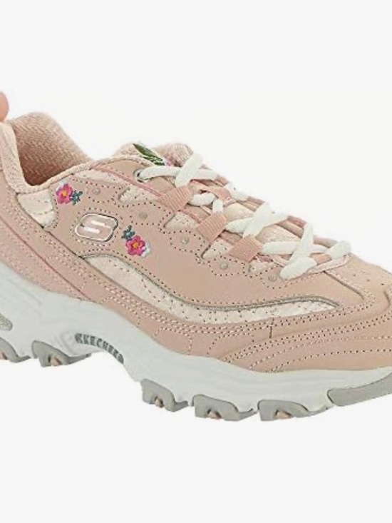 Skechers Shoes - Skechers Pink Embroidered Lace-Up Platform Sneakers